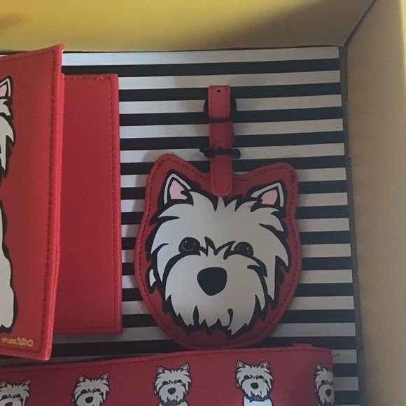 Marc Tetro Westie Travel Set: Passport Case Luggage Tag CosmeticBag Gift Set NWT - Picture 7 of 7